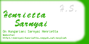 henrietta sarnyai business card